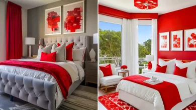 دکور قرمز اتاق خواب