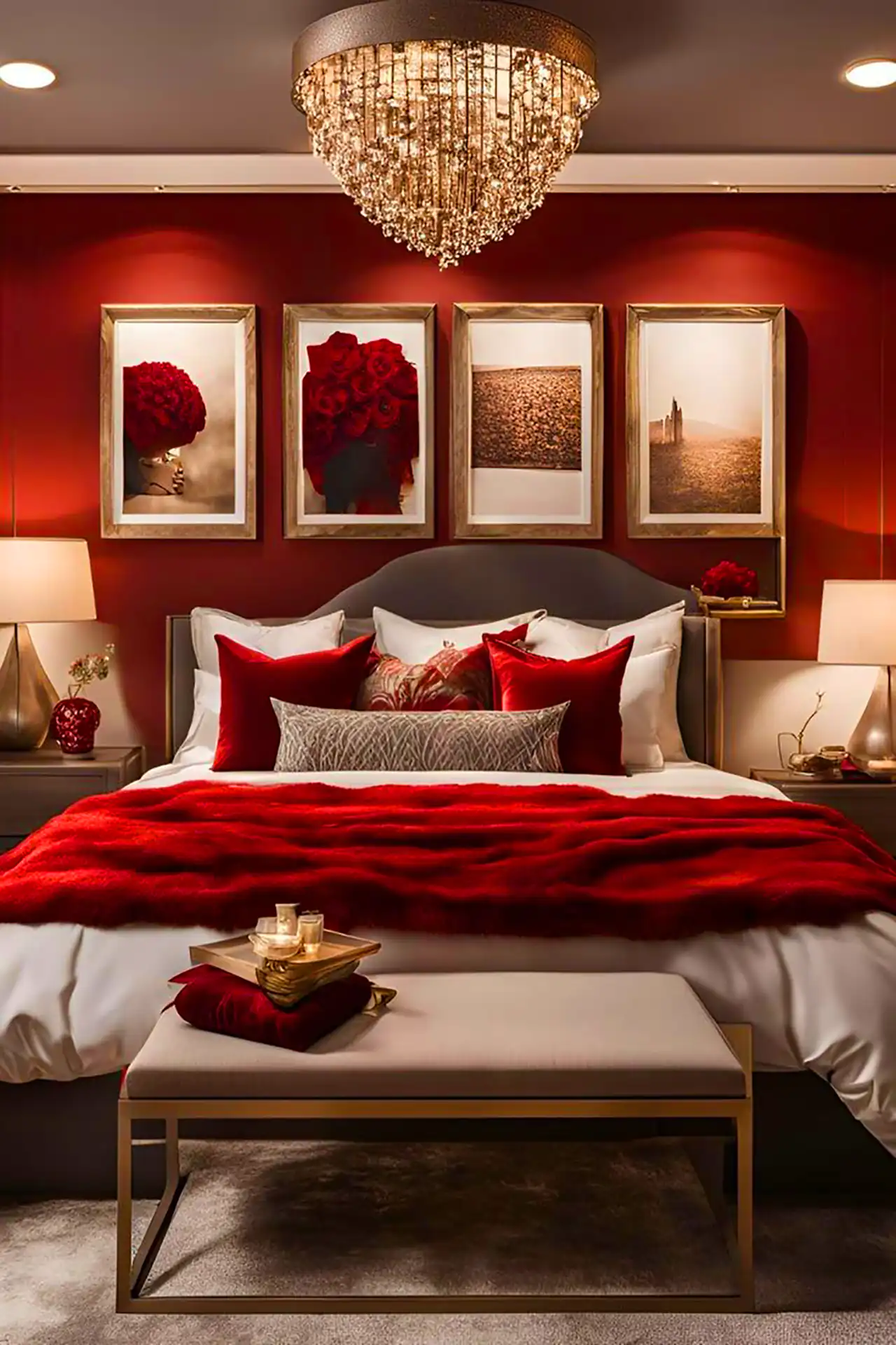 دکور قرمز اتاق خواب