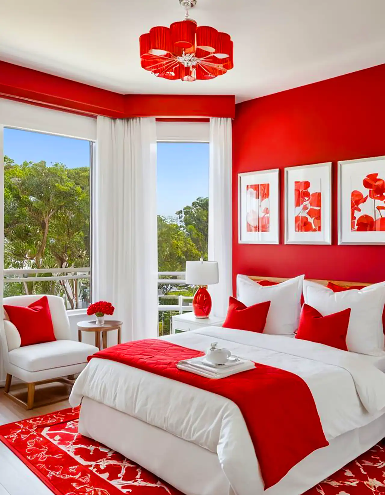 دکور قرمز اتاق خواب