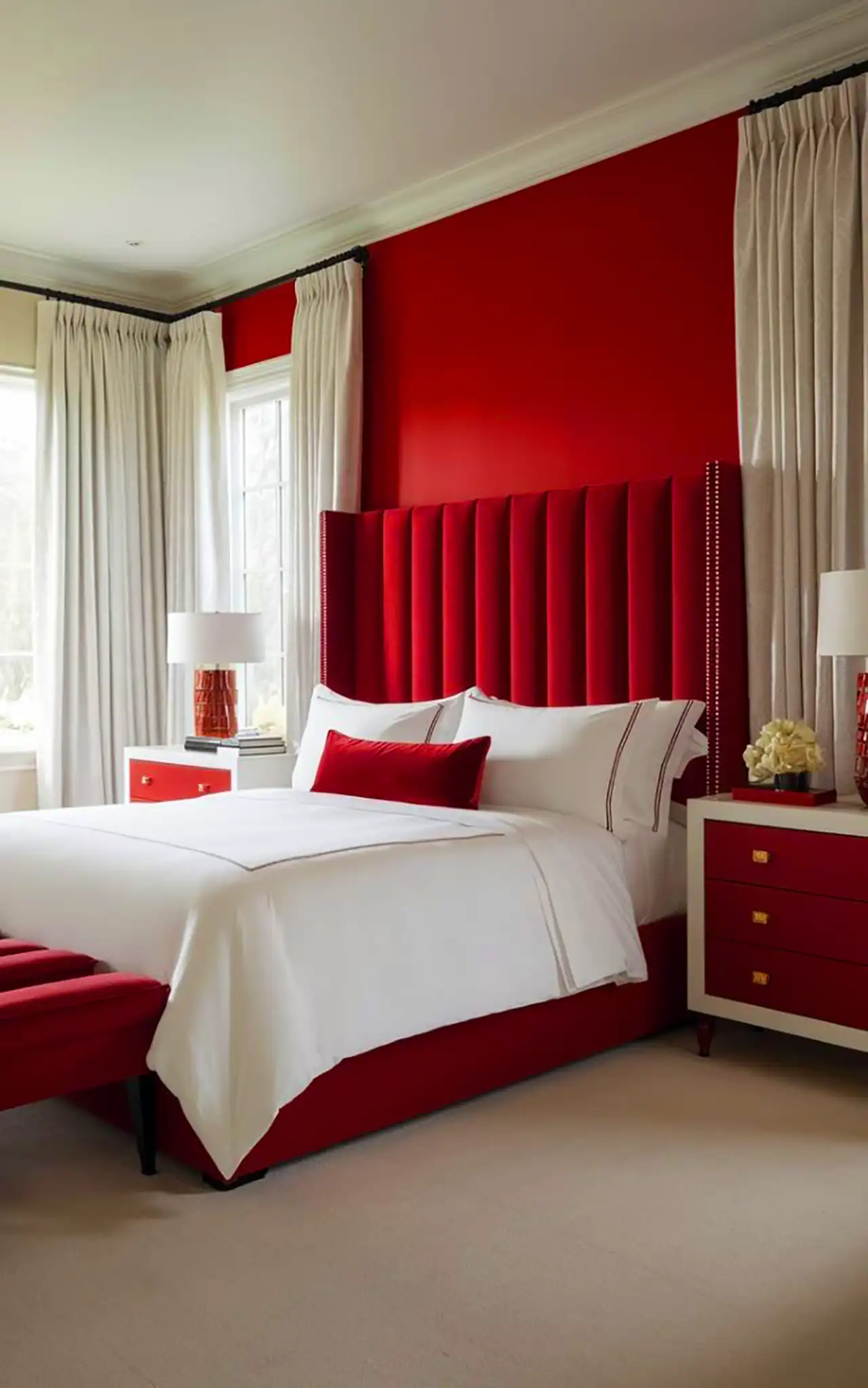 دکور قرمز اتاق خواب