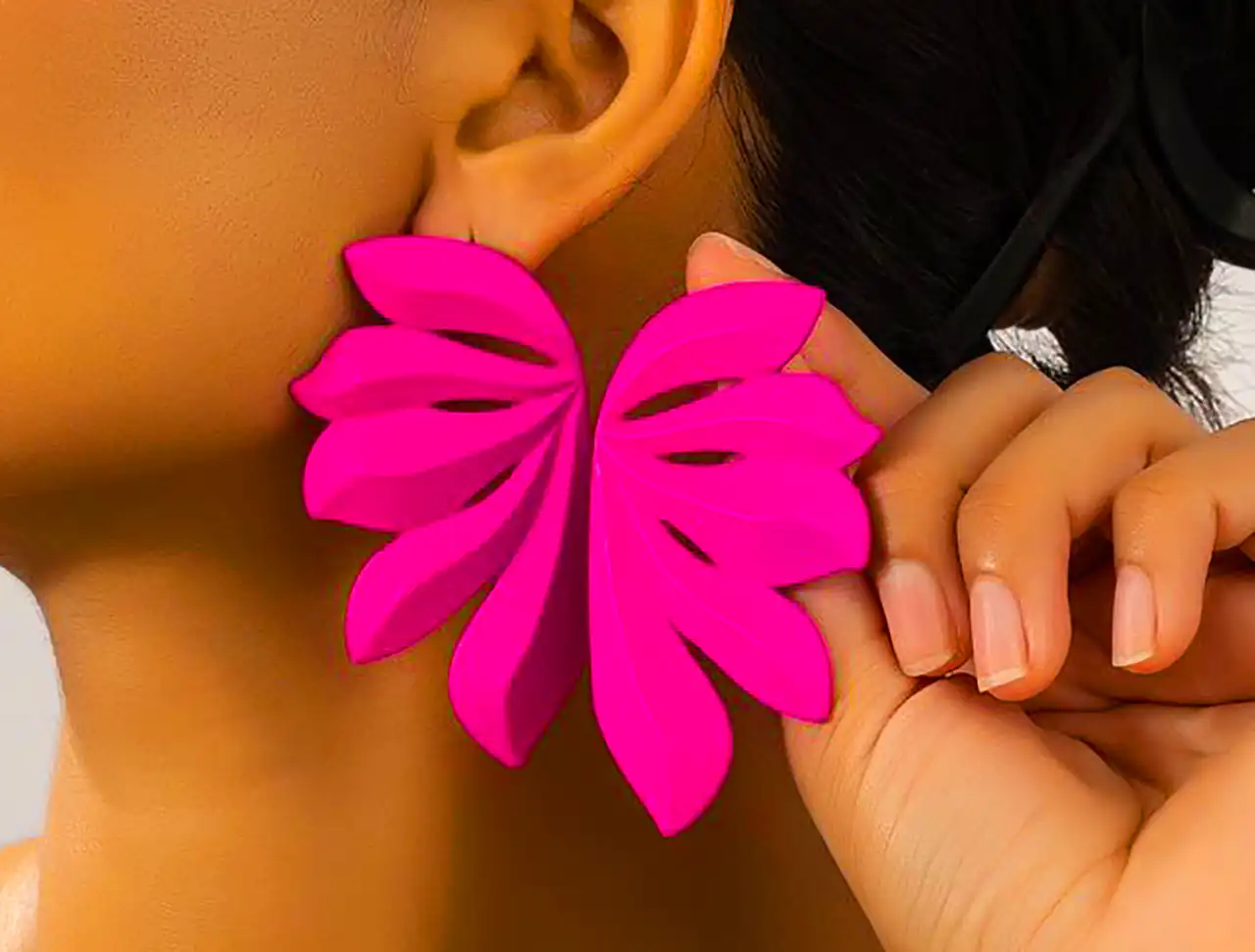 گوشواره فانتزی سرخابی دخترانه