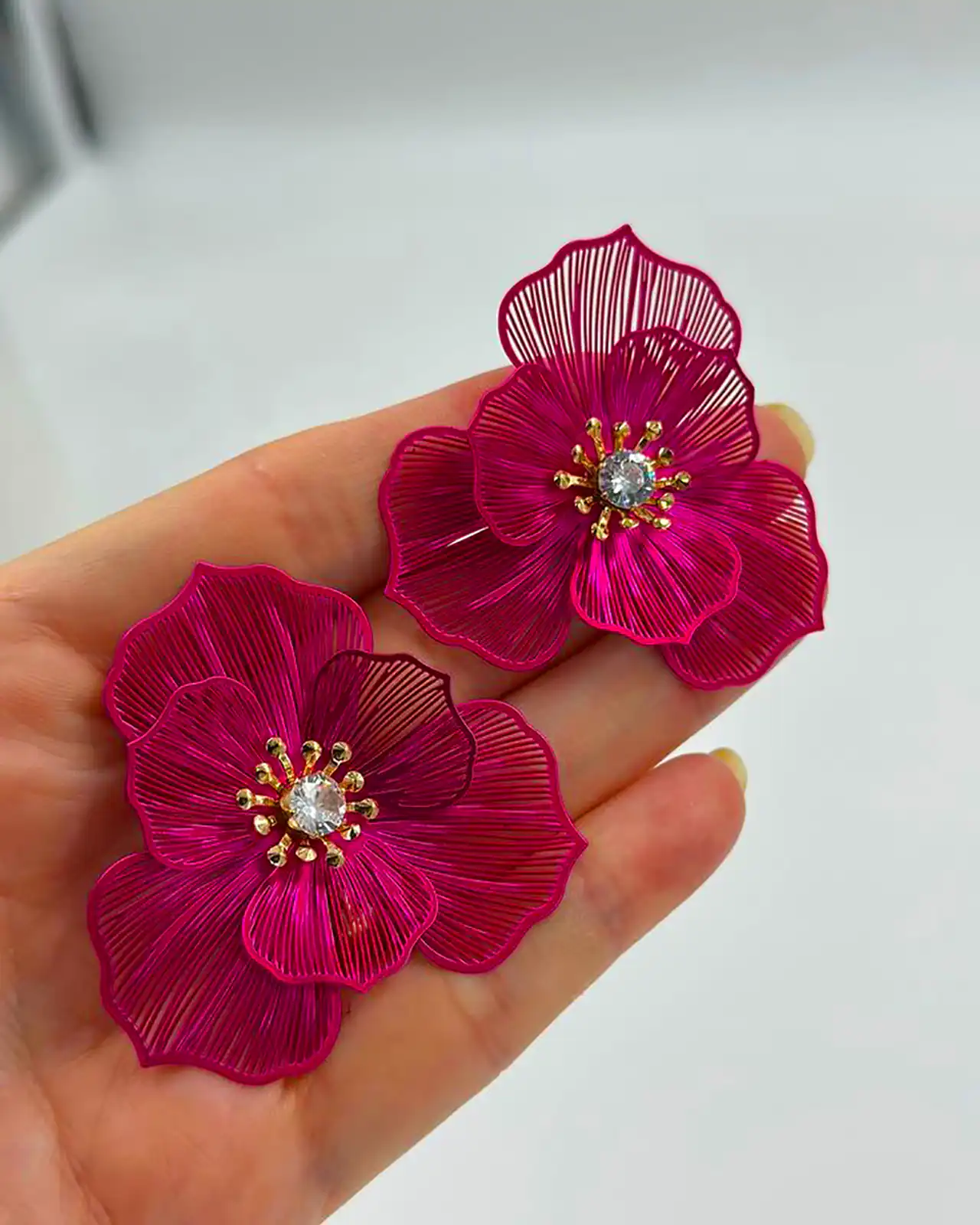 گوشواره فانتزی سرخابی دخترانه