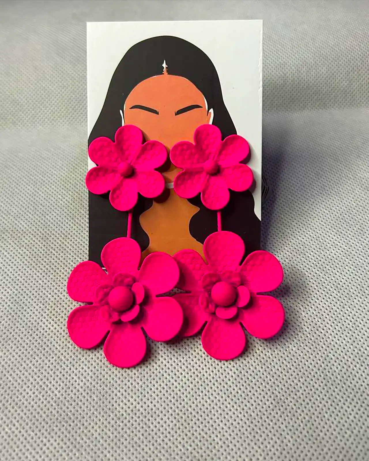 گوشواره فانتزی سرخابی دخترانه