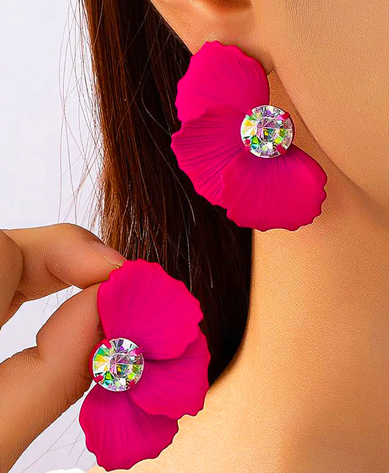 گوشواره فانتزی سرخابی دخترانه