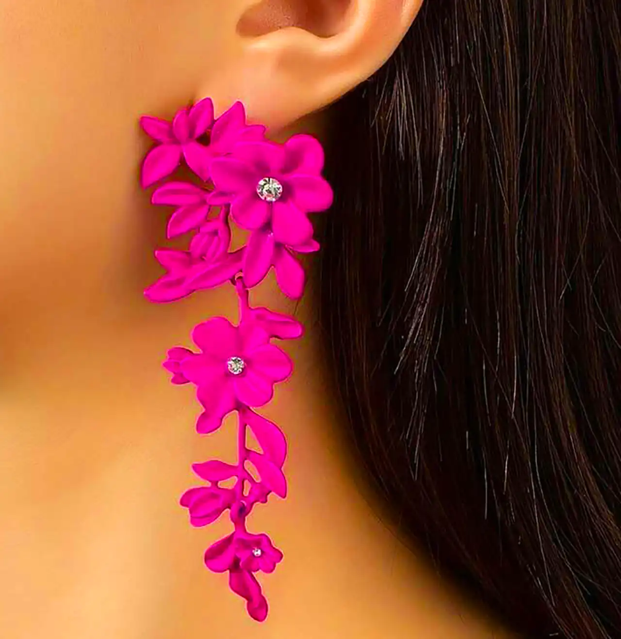 گوشواره فانتزی سرخابی دخترانه