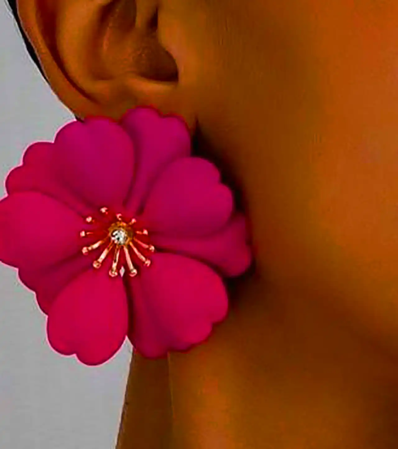 گوشواره فانتزی سرخابی دخترانه