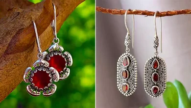 گوشواره نقره نگینی