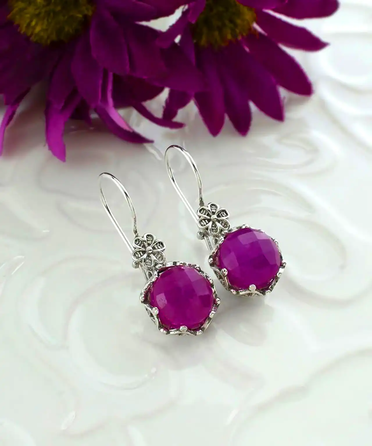 گوشواره نقره نگینی