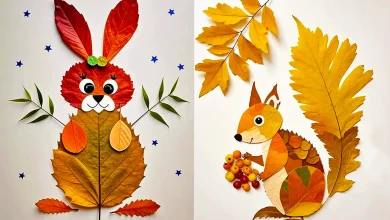 کاردستی مدرسه با برگ