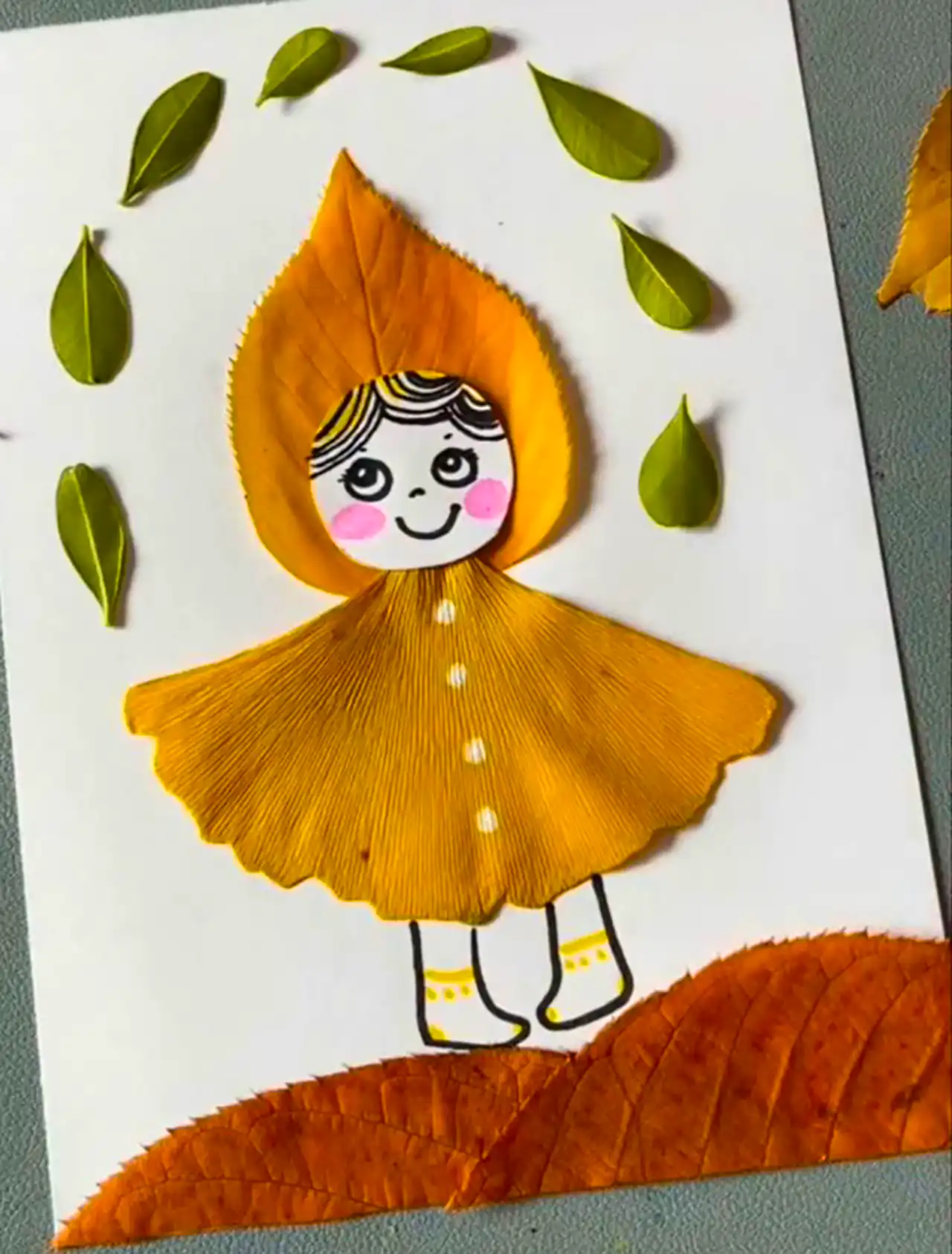 کاردستی مدرسه با برگ