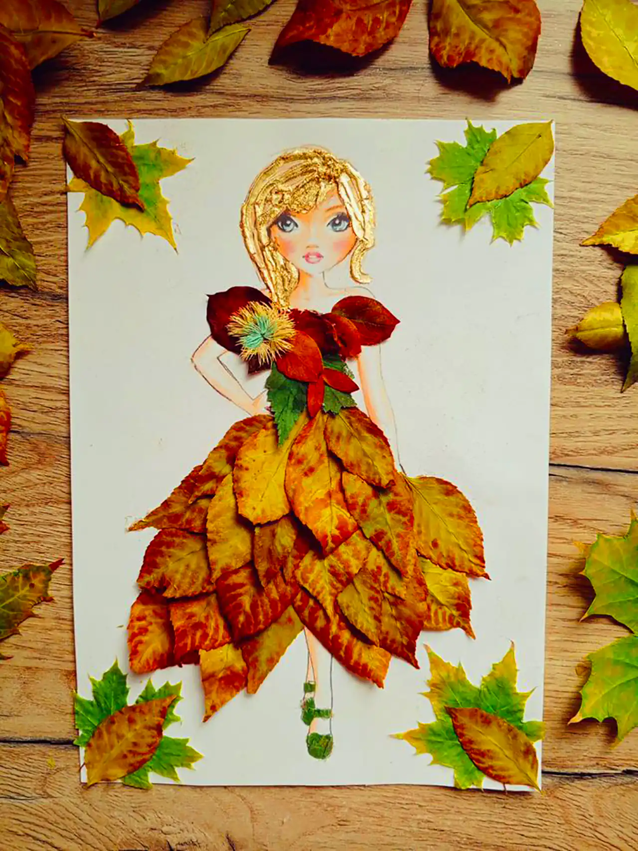 کاردستی مدرسه با برگ