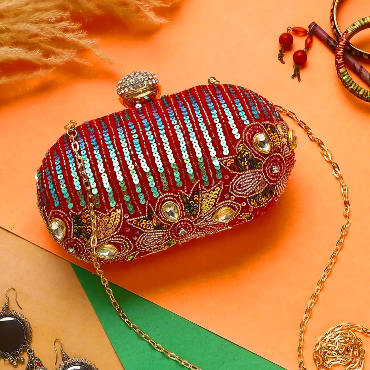 کیف مجلسی قرمز لوکس