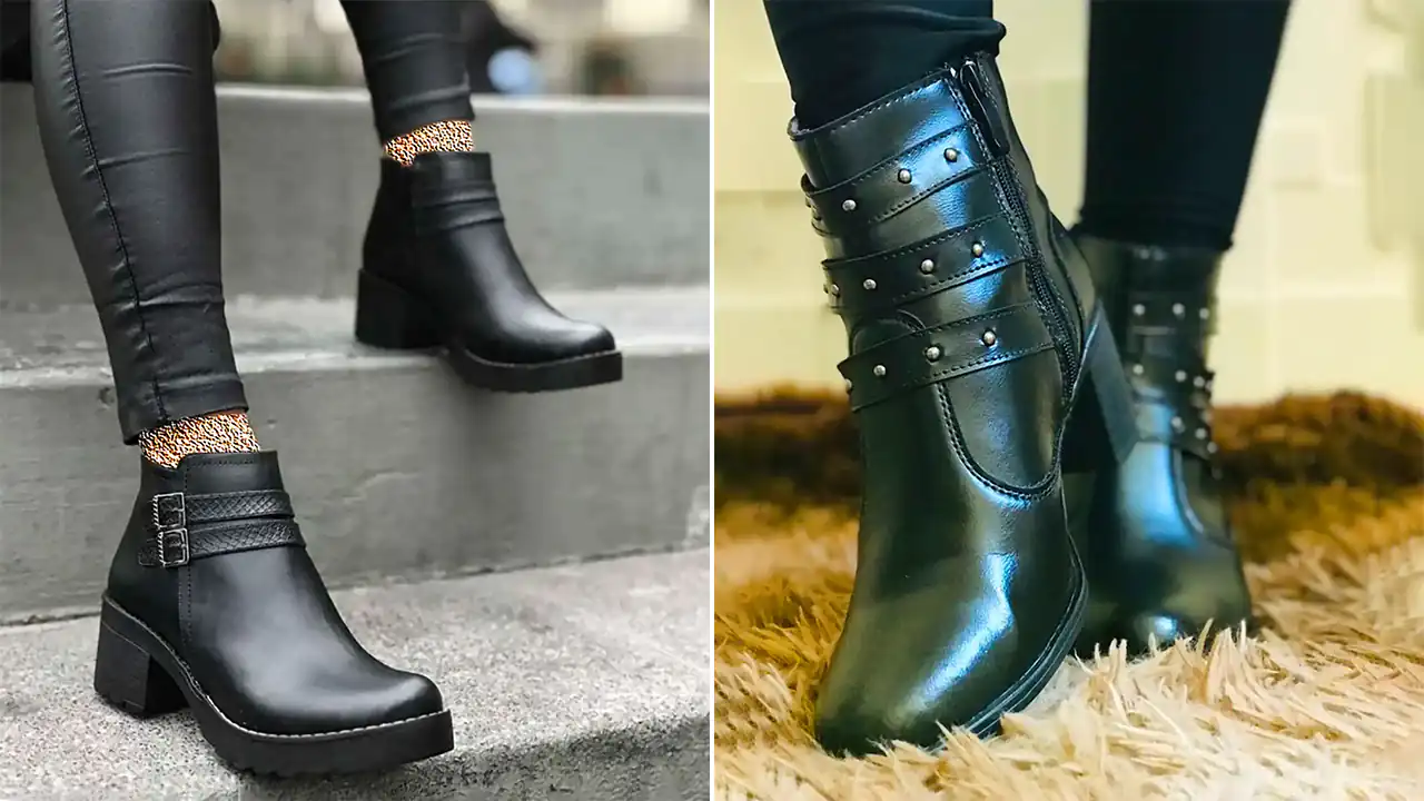 نیم بوت مشکی زنانه جدید