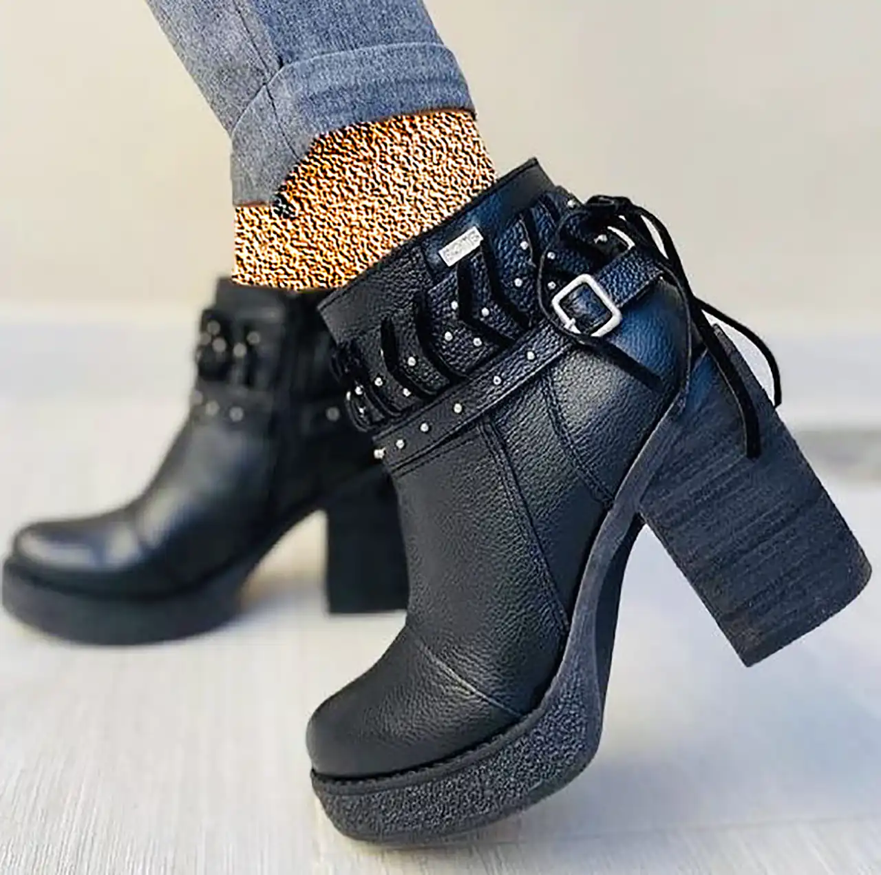 نیم بوت مشکی زنانه جدید