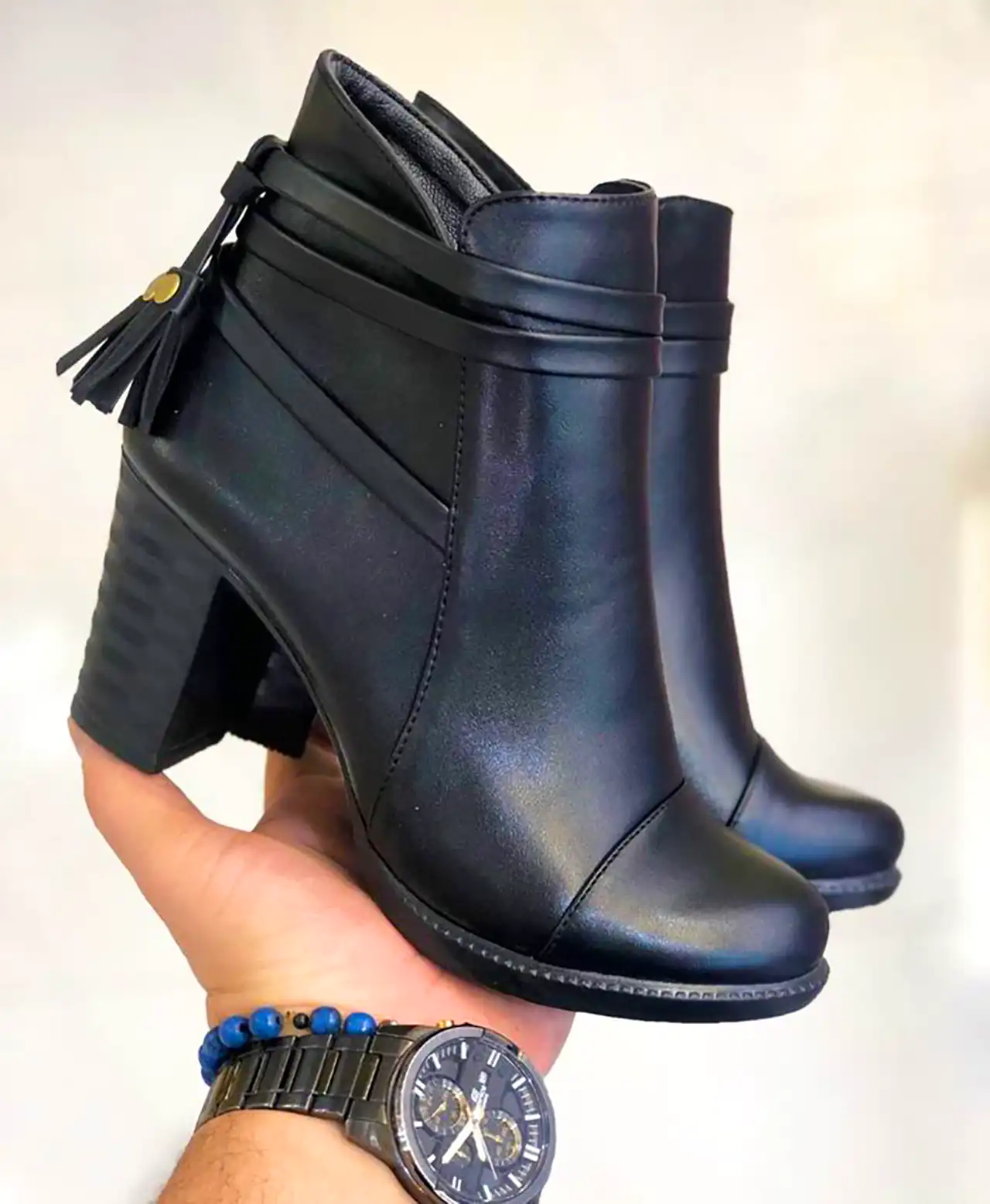 نیم بوت مشکی زنانه جدید