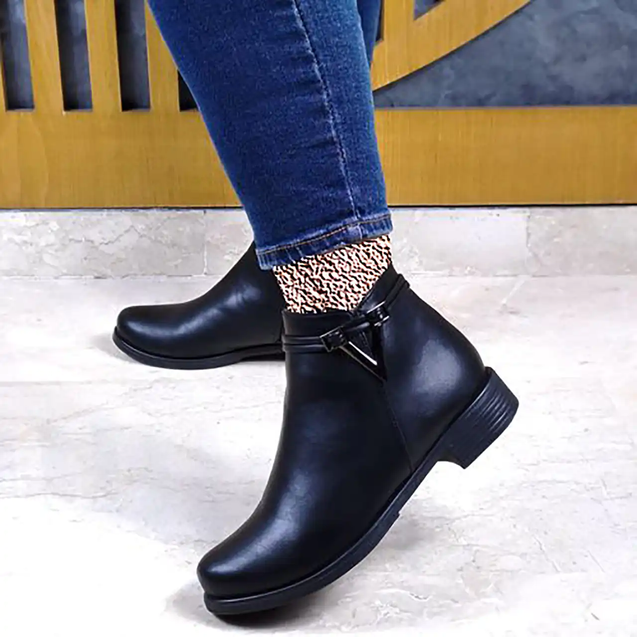 نیم بوت مشکی زنانه جدید