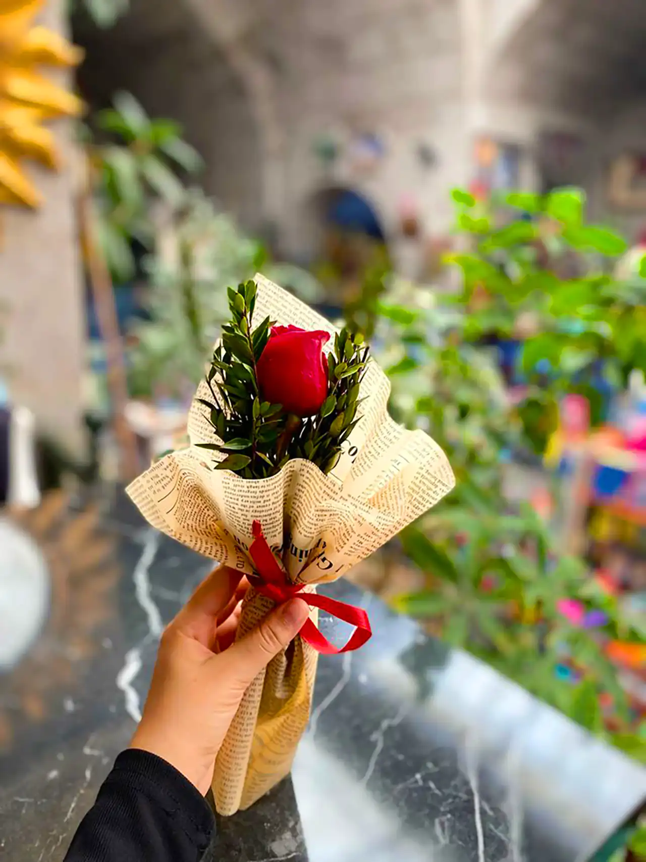 شاخه گل رز قرمز