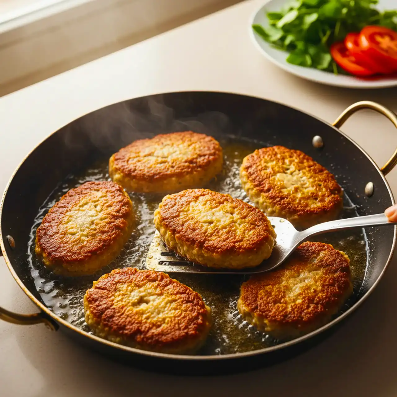 کتلت در حال سرخ شدن – طرز تهیه کتلت خانگی مرحله به مرحله