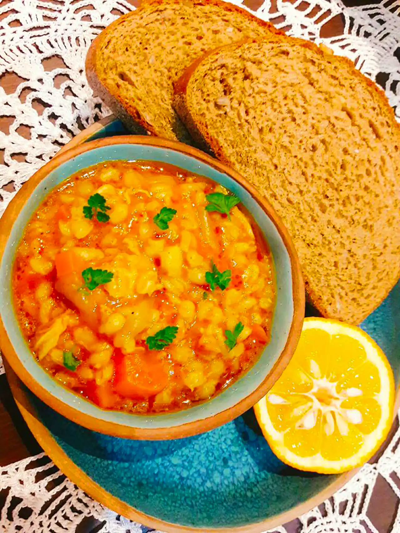 تزیین رستورانی سوپ جو