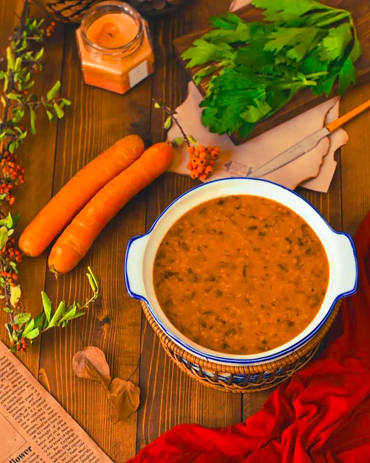 تزیین رستورانی سوپ جو