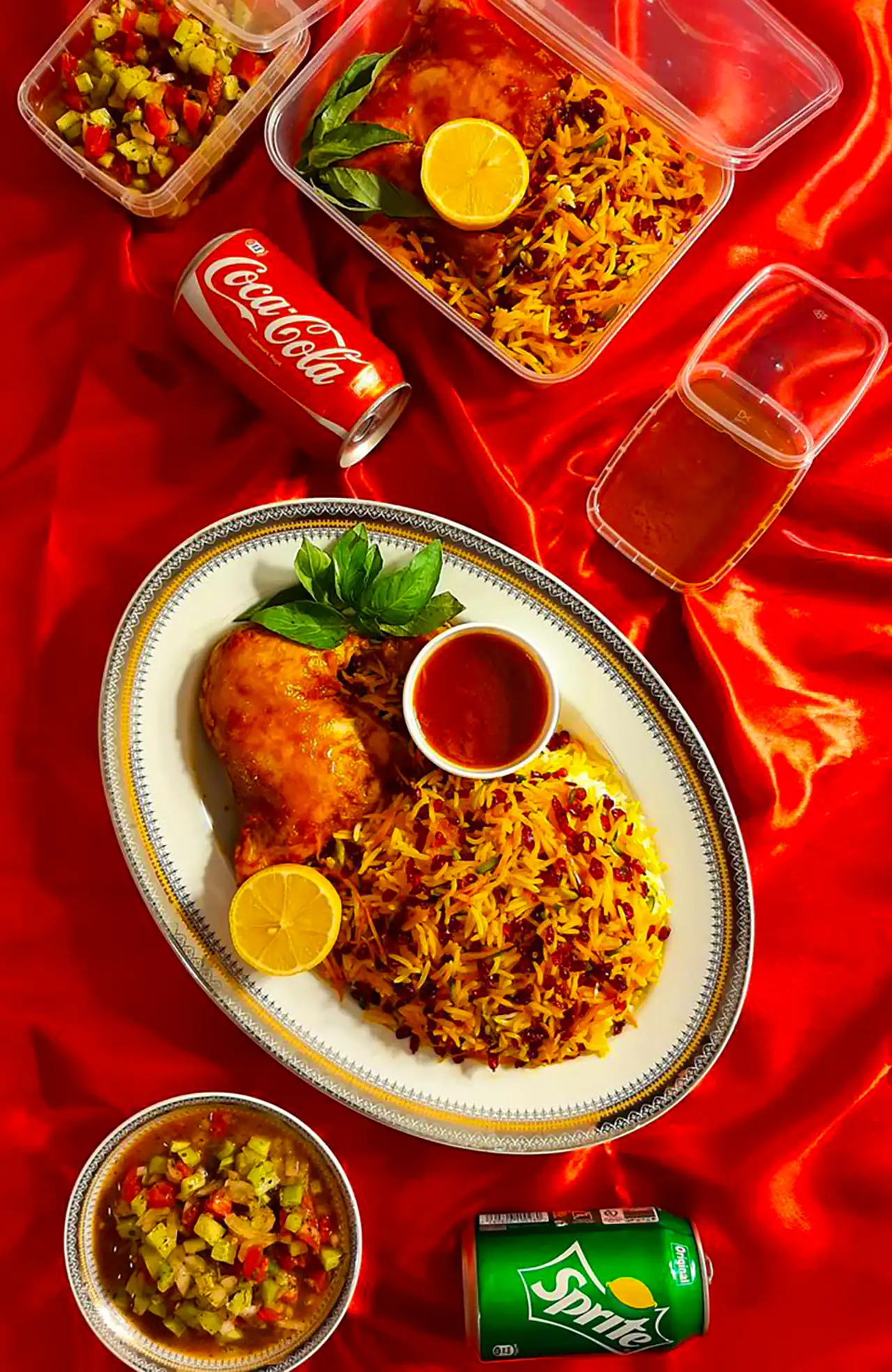 تزئین زرشک پلو با مرغ