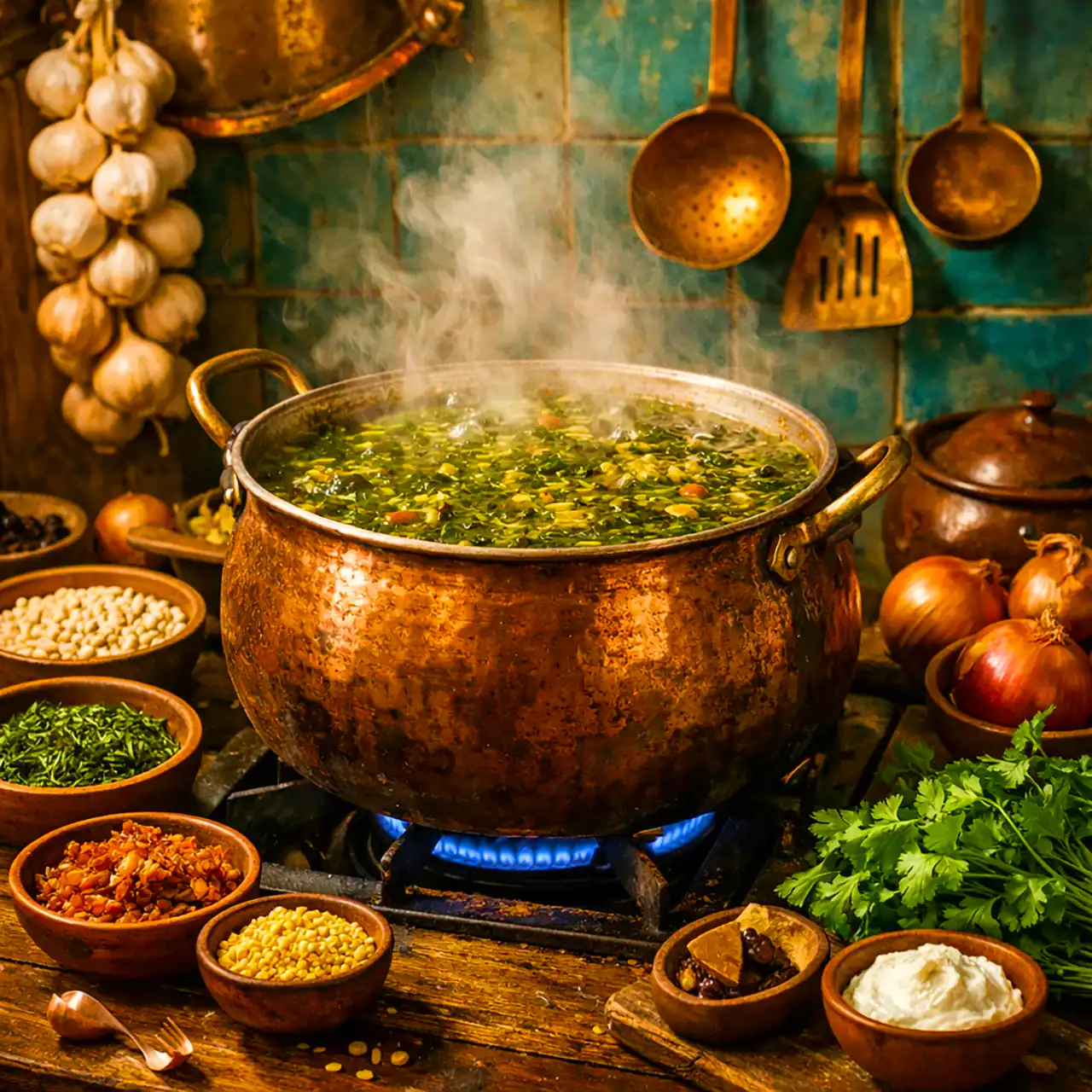  مراحل پخت آش رشته در خانه