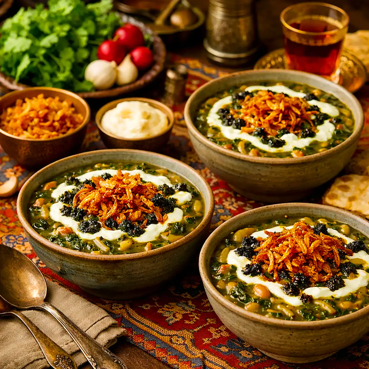 سرو آش رشته خانگی و آماده مصرف