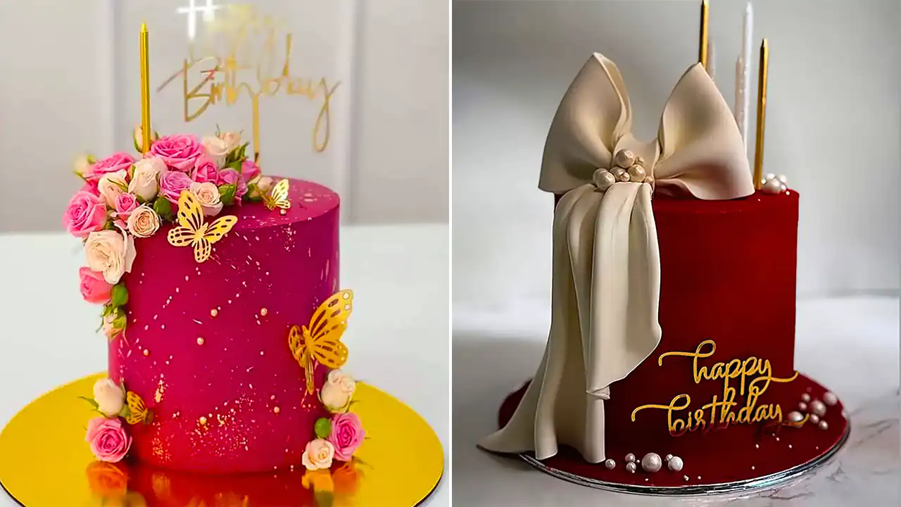 کیک تولد استوانه ای